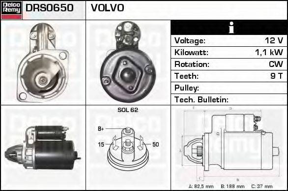 DELCO REMY DRS0650 Стартер