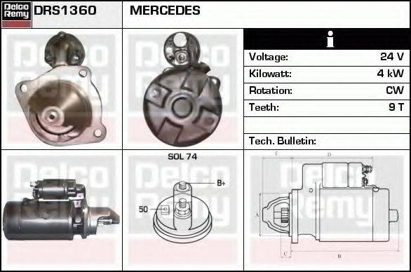 DELCO REMY DRS1360 Стартер