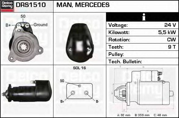 DELCO REMY DRS1510 Стартер