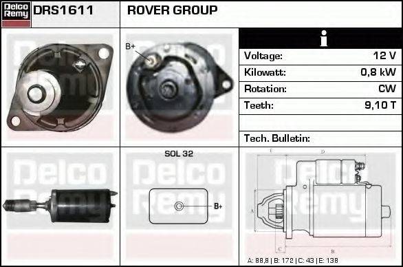 DELCO REMY DRS1611 Стартер