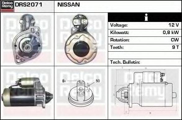 DELCO REMY DRS2071 Стартер