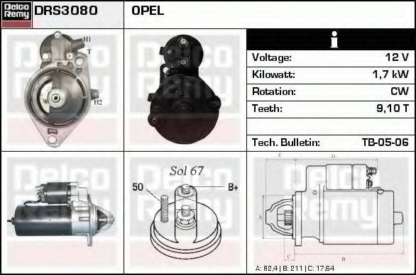 DELCO REMY DRS3080 Стартер