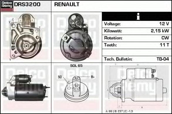 DELCO REMY DRS3200 Стартер