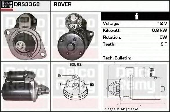 DELCO REMY DRS3368 Стартер