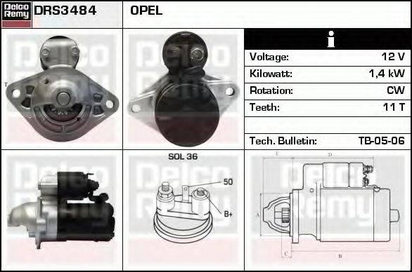 DELCO REMY DRS3484 Стартер