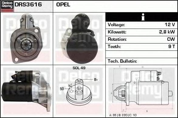 DELCO REMY DRS3616 Стартер