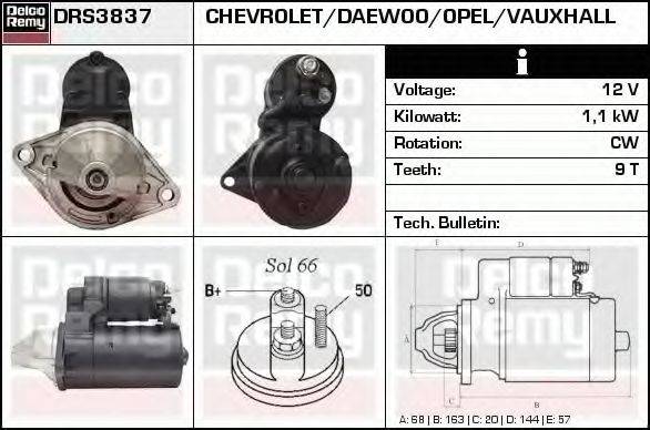 DELCO REMY DRS3837 Стартер