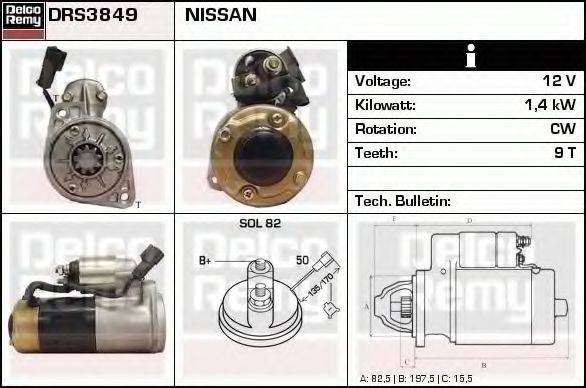 DELCO REMY DRS3849 Стартер