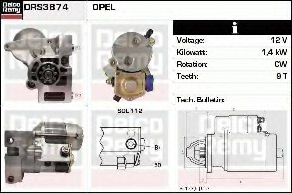 DELCO REMY DRS3874 Стартер