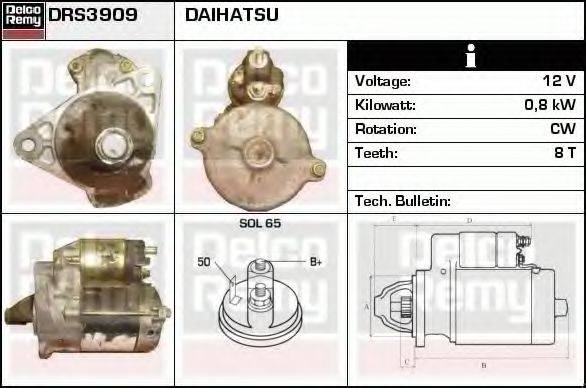 DELCO REMY DRS3909 Стартер