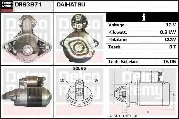 DELCO REMY DRS3971 Стартер
