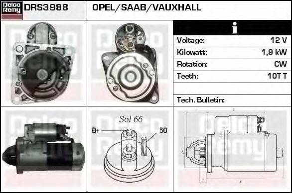 DELCO REMY DRS3988 Стартер