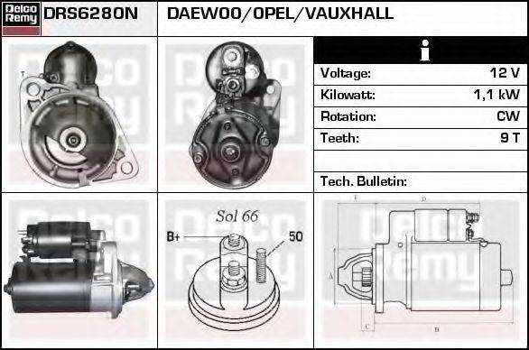 DELCO REMY DRS6280N Стартер