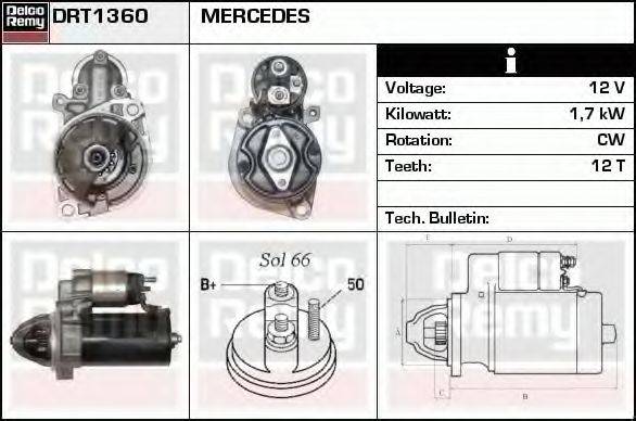 DELCO REMY DRT1360 Стартер