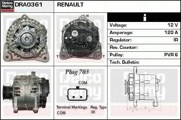 DELCO REMY DRA0361 Генератор