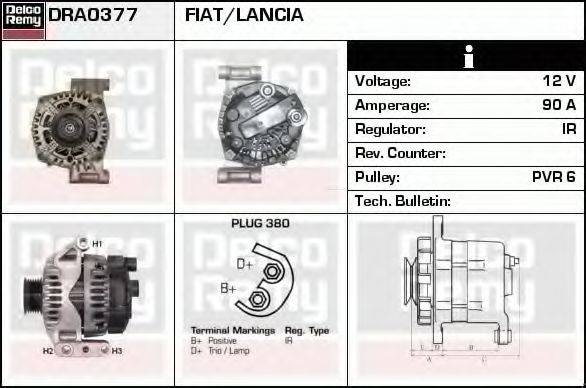 DELCO REMY DRA0377 Генератор