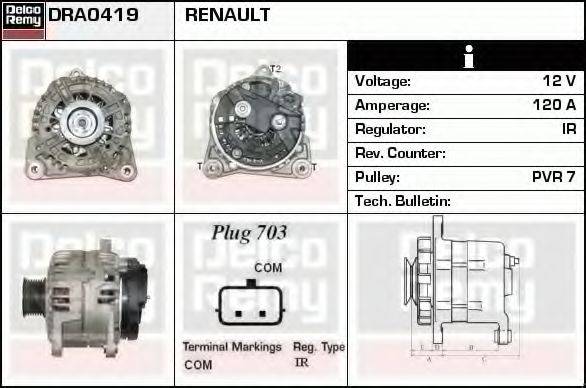 DELCO REMY DRA0419 Генератор