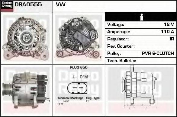 DELCO REMY DRA0555 Генератор