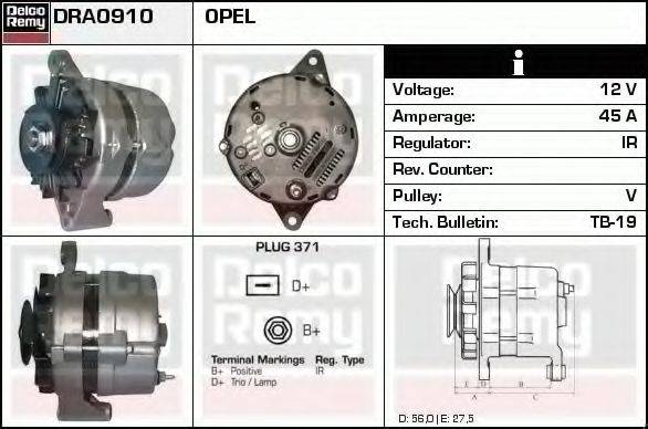 DELCO REMY DRA0910 Генератор