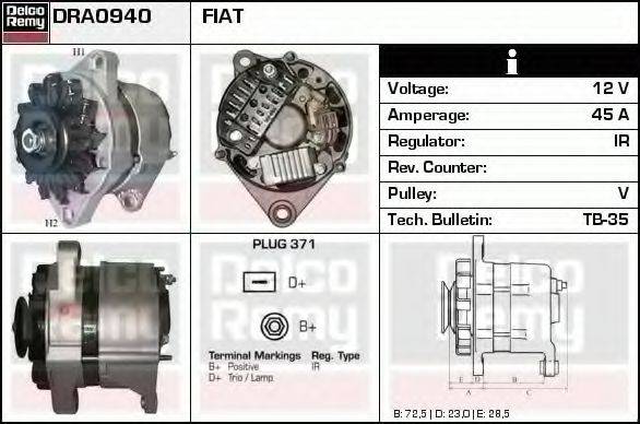 DELCO REMY DRA0940 Генератор