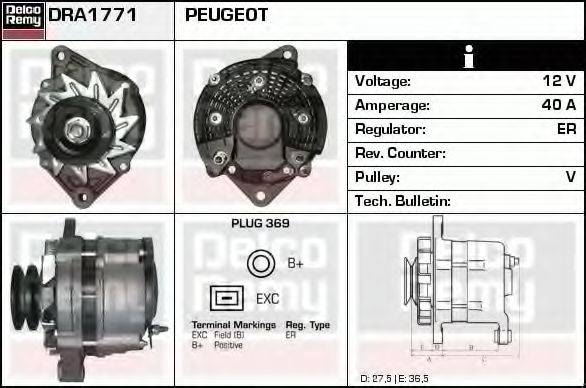 DELCO REMY DRA1771 Генератор