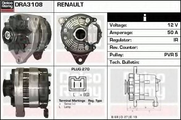 DELCO REMY DRA3108 Генератор