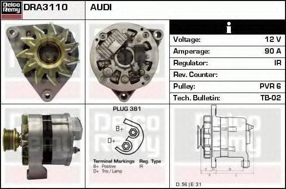 DELCO REMY DRA3110 Генератор