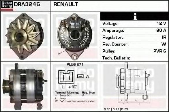 DELCO REMY DRA3246 Генератор