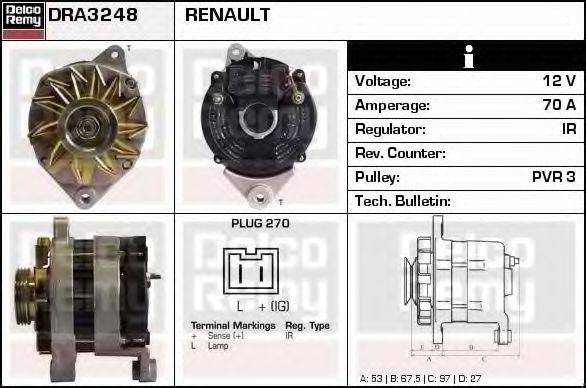 DELCO REMY DRA3248 Генератор