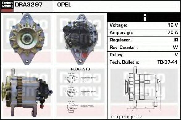 DELCO REMY DRA3297 Генератор