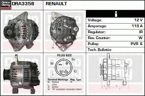 DELCO REMY DRA3358 Генератор