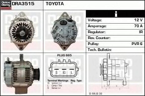 DELCO REMY DRA3515 Генератор