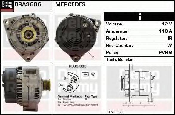 DELCO REMY DRA3686 Генератор