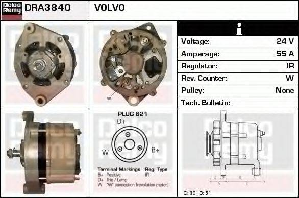 DELCO REMY DRA3840 Генератор