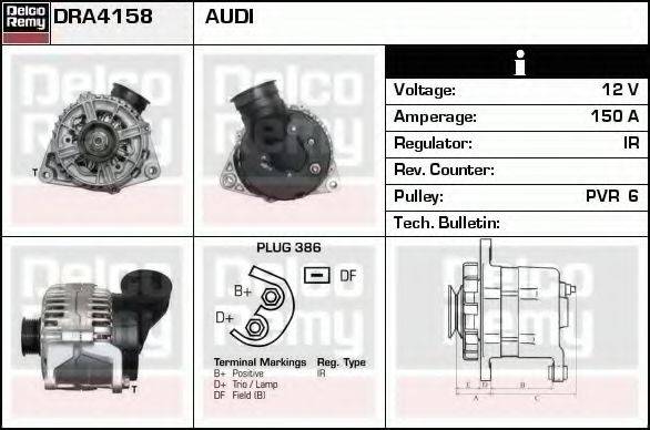 DELCO REMY DRA4158 Генератор