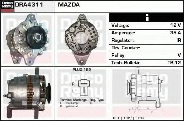 DELCO REMY DRA4311 Генератор