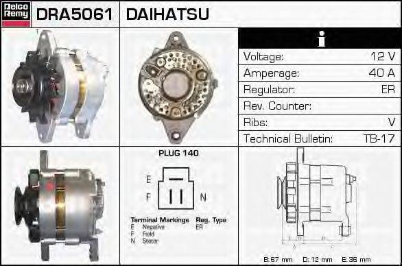 DELCO REMY DRA5061 Генератор