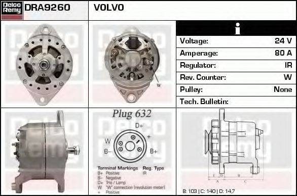 DELCO REMY DRA9260 Генератор