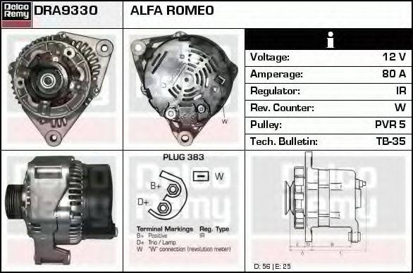 DELCO REMY DRA9330 Генератор