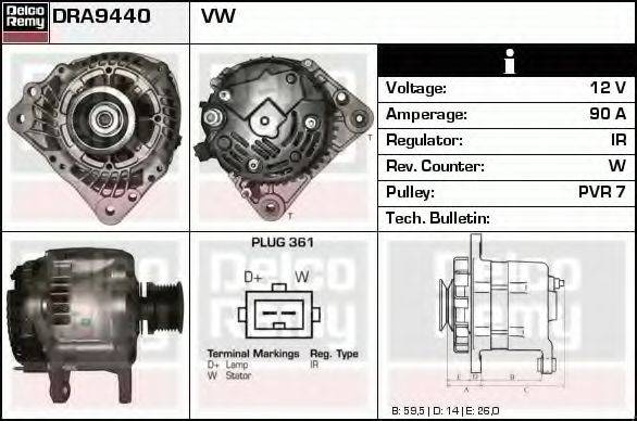 DELCO REMY DRA9440 Генератор