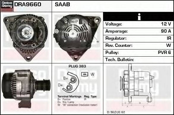 DELCO REMY DRA9660 Генератор