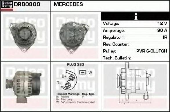 DELCO REMY DRB0800 Генератор