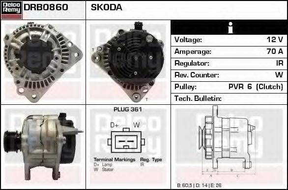 DELCO REMY DRB0860 Генератор