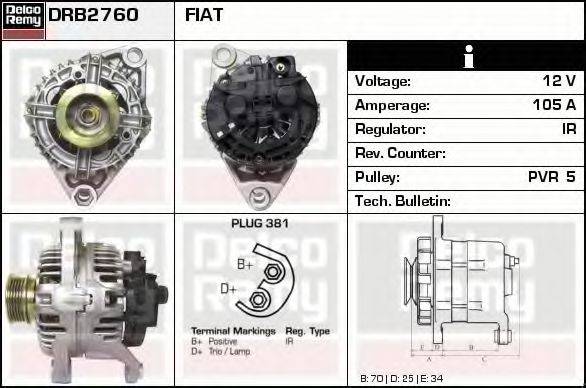 DELCO REMY DRB2760 Генератор