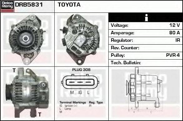 DELCO REMY DRB5831 Генератор