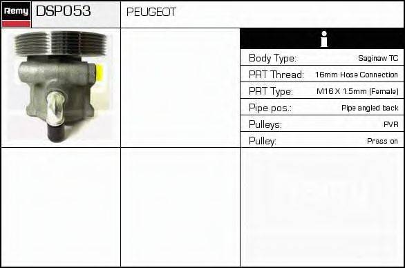 DELCO REMY DSP053 Гідравлічний насос, кермо