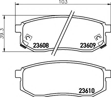 PAGID T1309 Комплект гальмівних колодок, дискове гальмо