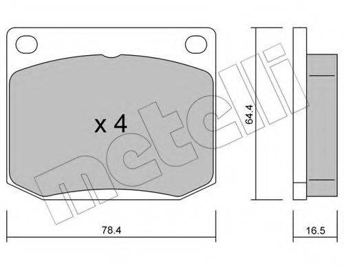 METELLI 2200180 Комплект гальмівних колодок, дискове гальмо