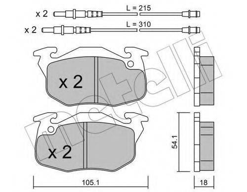 METELLI 2200374 Комплект гальмівних колодок, дискове гальмо