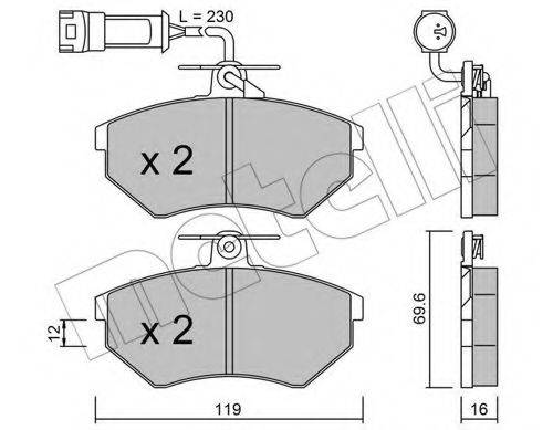 METELLI 2200504 Комплект гальмівних колодок, дискове гальмо